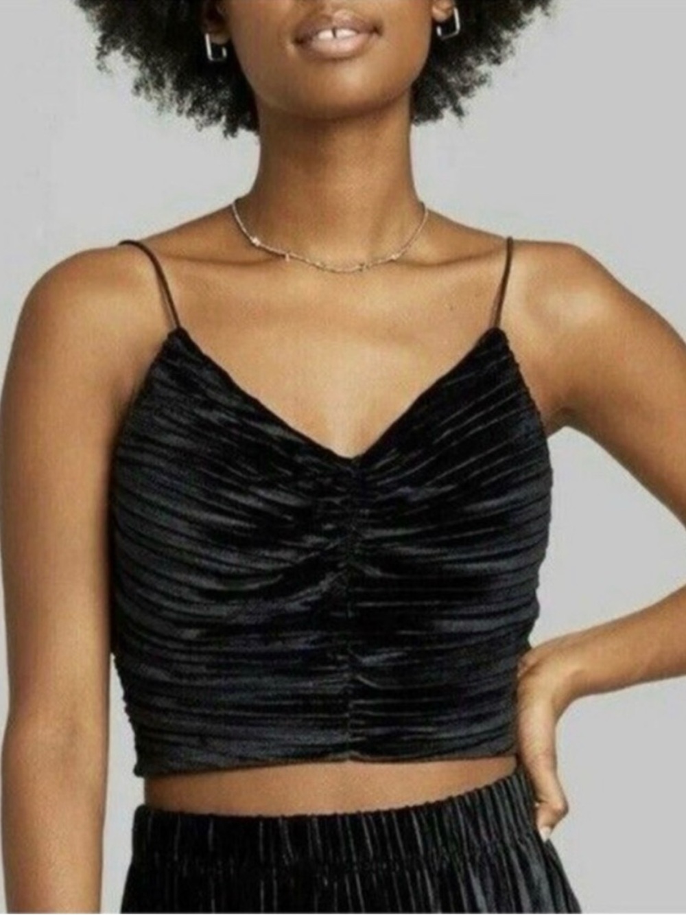 ☀️3/$15 NWT Wild Fable Velvet Crop Top XS